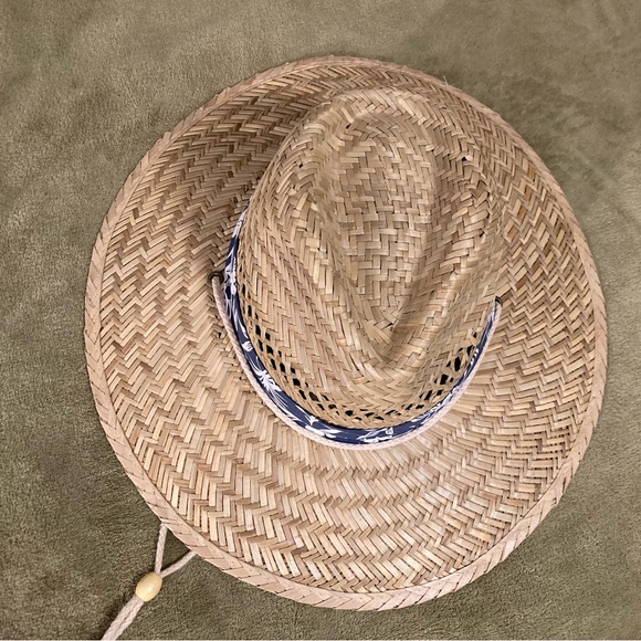 NWOT Vintage Unbranded Natural Rush Straw Sun Hat One Size - Picture 3 of 12